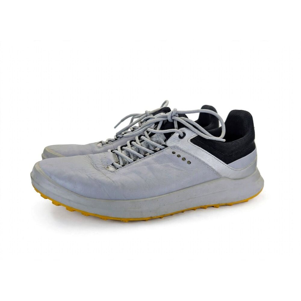 ECCO Golf Core Mens 11-11.5 Grey Yellow Spikeless Waterproof Golf Shoes EU 45
